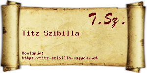 Titz Szibilla névjegykártya